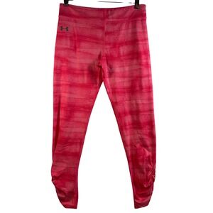 Under Armour Pink Tie Dye Athletic Leggings Youth YXL JTG EG‎ Ruched Ankle